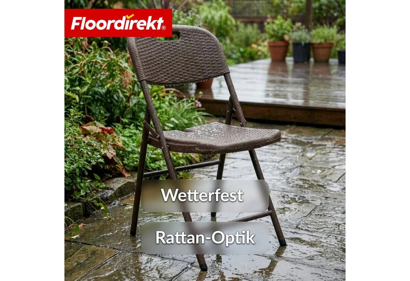 Floordirekt Klappstuhl Niigata 2er Set Rattan-Optik - Bild 4