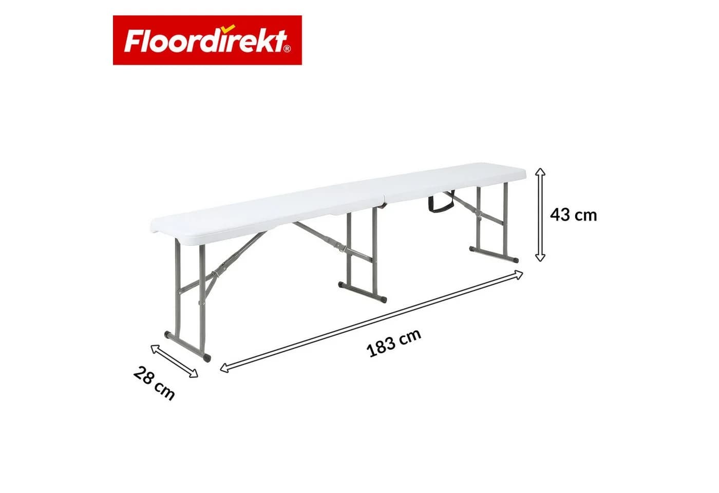 Floordirekt Gartenbank Chiba Klappbar 183 cm Weiß