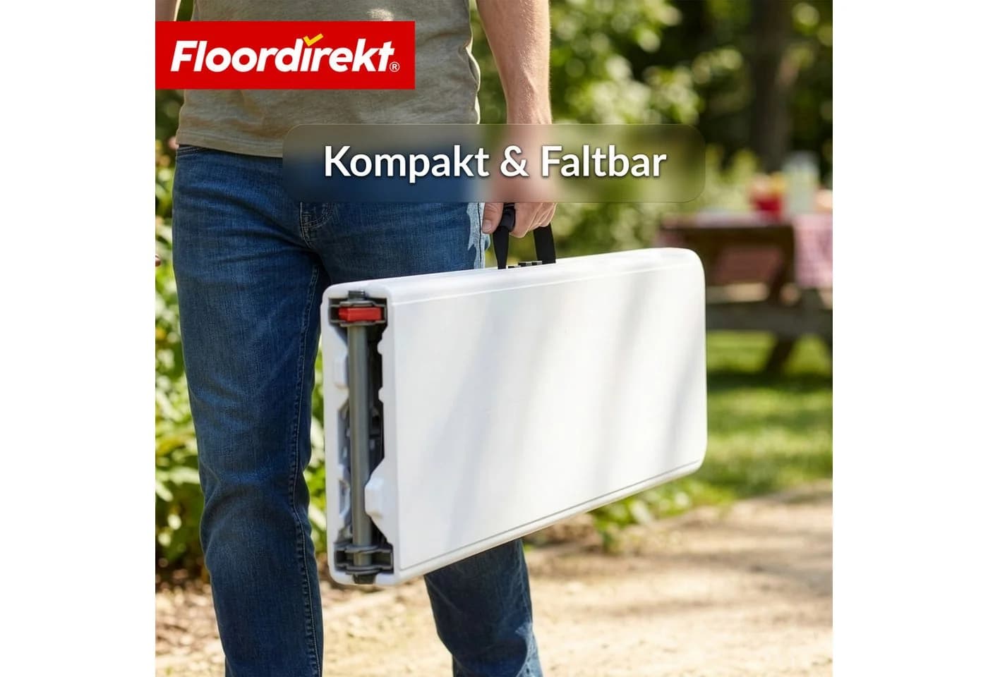 Floordirekt Gartenbank Chiba Klappbar 183 cm Weiß - Bild 4