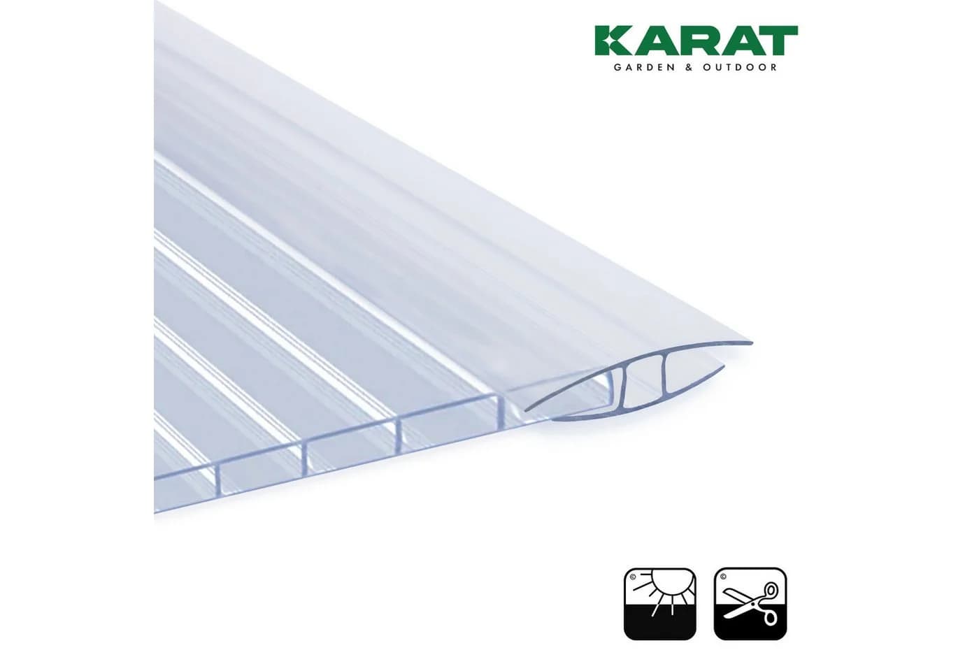 Karat Doppelstegplatte Verbindungsprofil H-Profil Polycarbonat