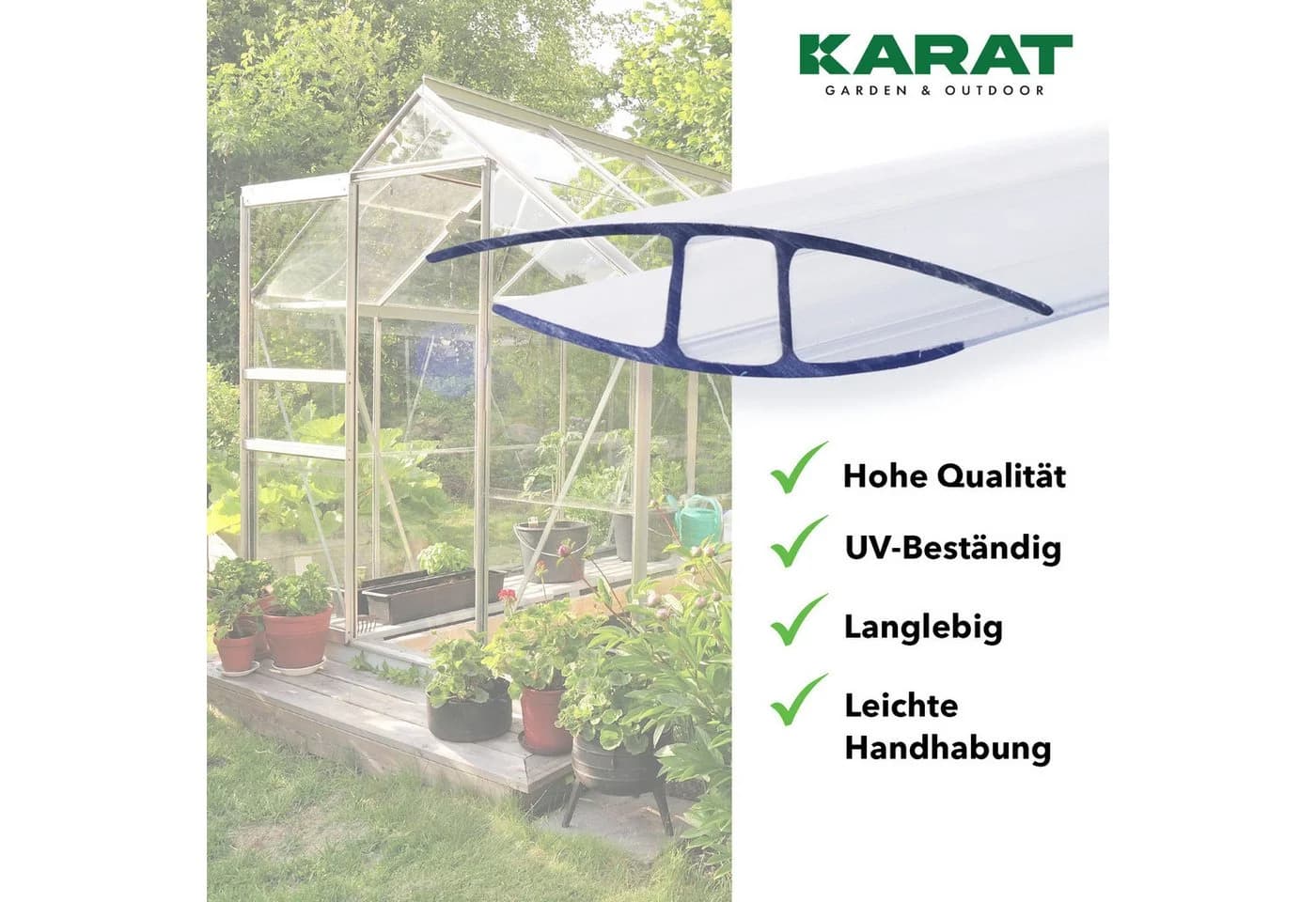 Karat Doppelstegplatte Verbindungsprofil H-Profil Polycarbonat - Bild 4
