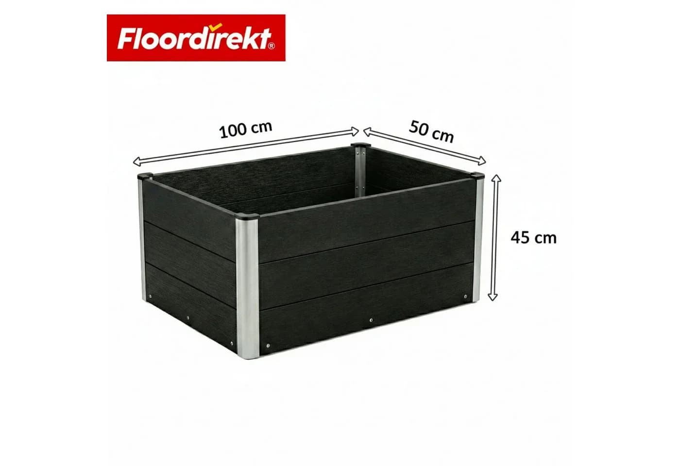 Floordirekt Hochbeet Paros Anthrazit WPC