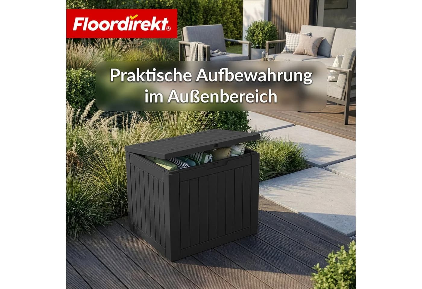 Floordirekt Gartenbox Holz-Optik Anthrazit/Braun - Bild 4