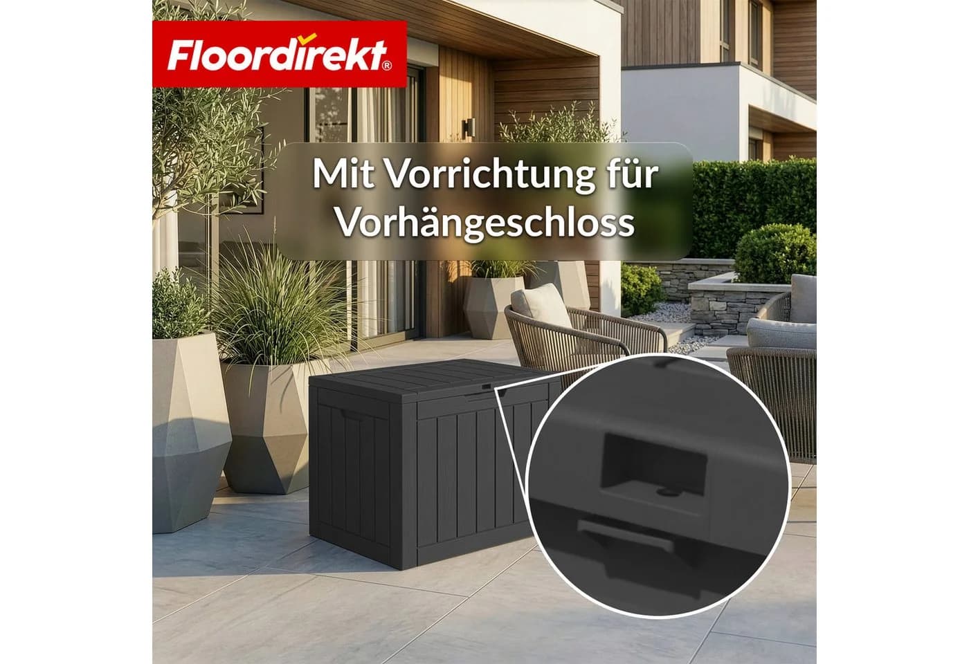 Floordirekt Gartenbox Holz-Optik Anthrazit/Braun - Bild 5