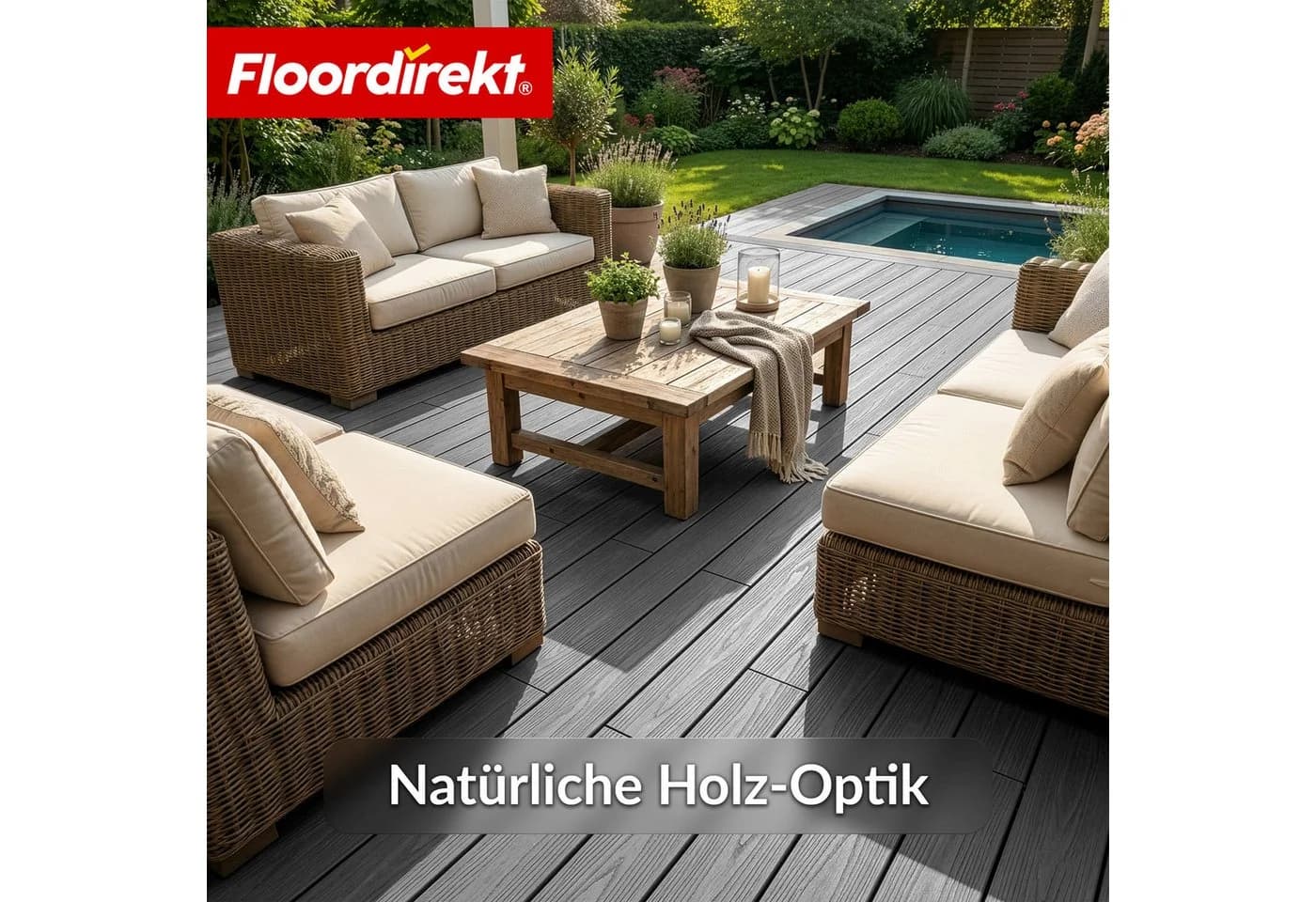 Floordirekt Terrassendielen WPC Komplettset Crown 220cm Holzoptik Schwarz - Bild 4