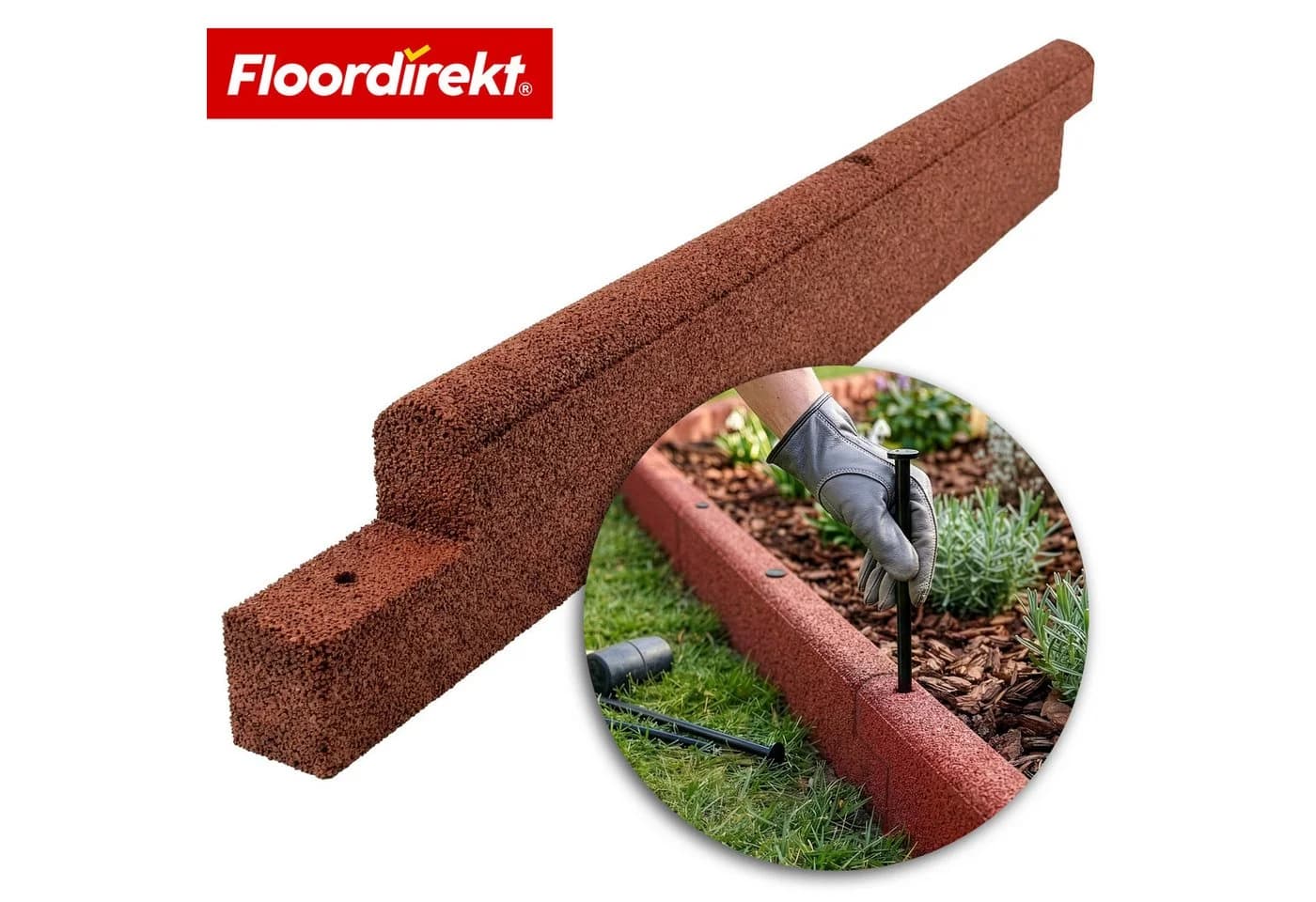 Floordirekt Gummi Rasenkante flexibel rot - Bild 2