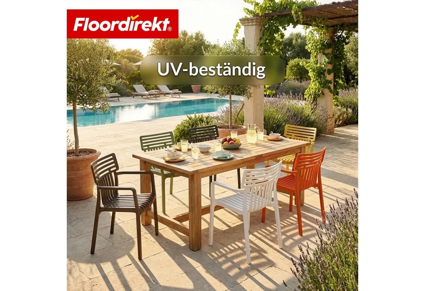 Floordirekt Gartenstuhl Terrano stapelbar grün Kunststoff - Bild 4