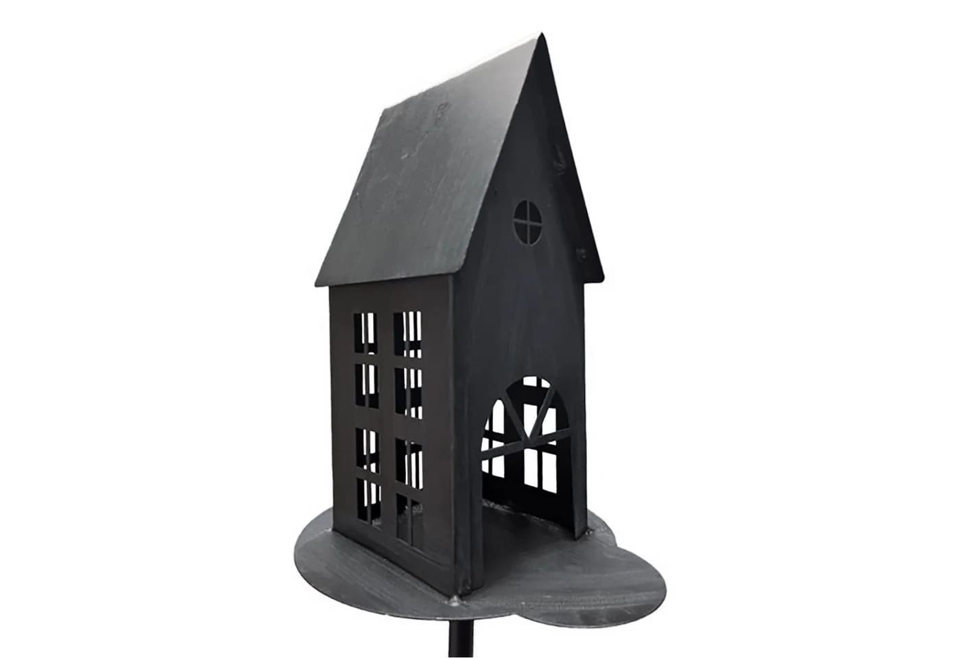 Spetebo Metall Gartenstecker Haus Anthrazit H 75 cm - Bild 2