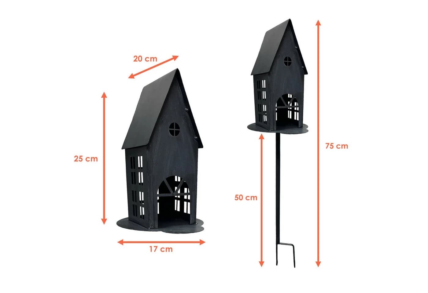 Spetebo Metall Gartenstecker Haus Anthrazit H 75 cm - Bild 3