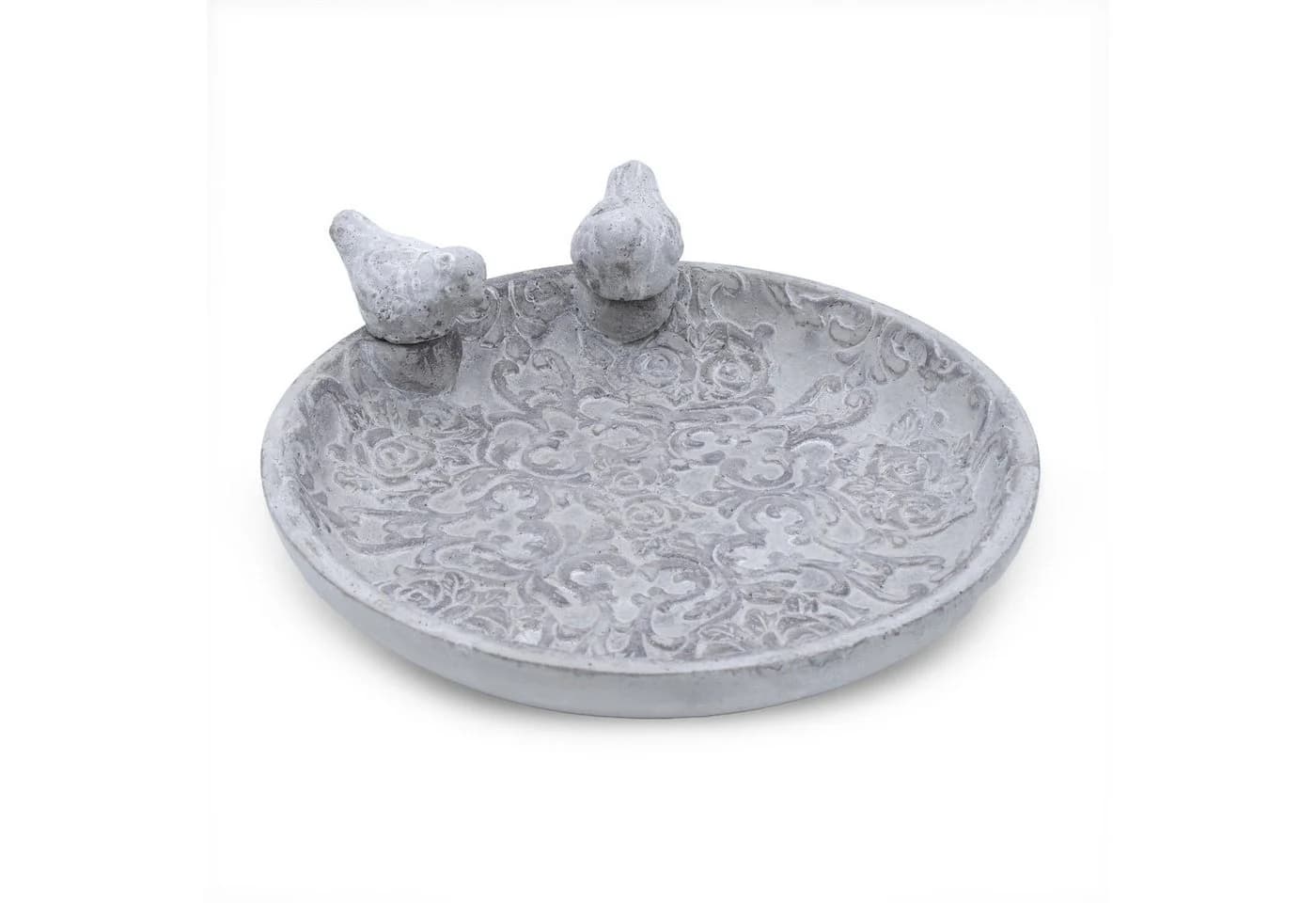 Spetebo Vogeltränke Grau mit Ornamenten und Vogel-Figuren - Bild 2