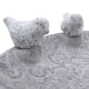 Spetebo Vogeltränke Grau mit Ornamenten und Vogel-Figuren Bild 5