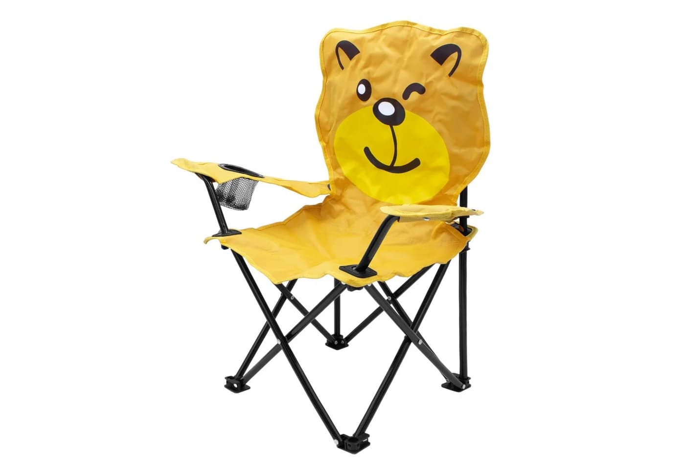 Spetebo Campingstuhl Kinder Campingstuhl mit Getränkehalter, Bär, Gelb - Bild 2