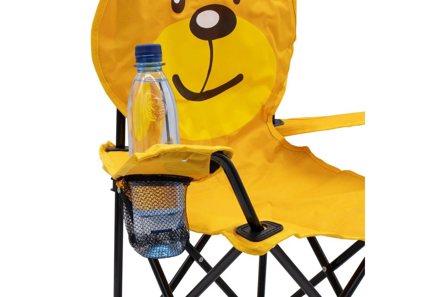 Spetebo Campingstuhl Kinder Campingstuhl mit Getränkehalter, Bär, Gelb - Bild 4