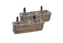 Spetebo Balkonkasten Rattan Set 2 St. Natur Weide Pflanzkorb Bild 2