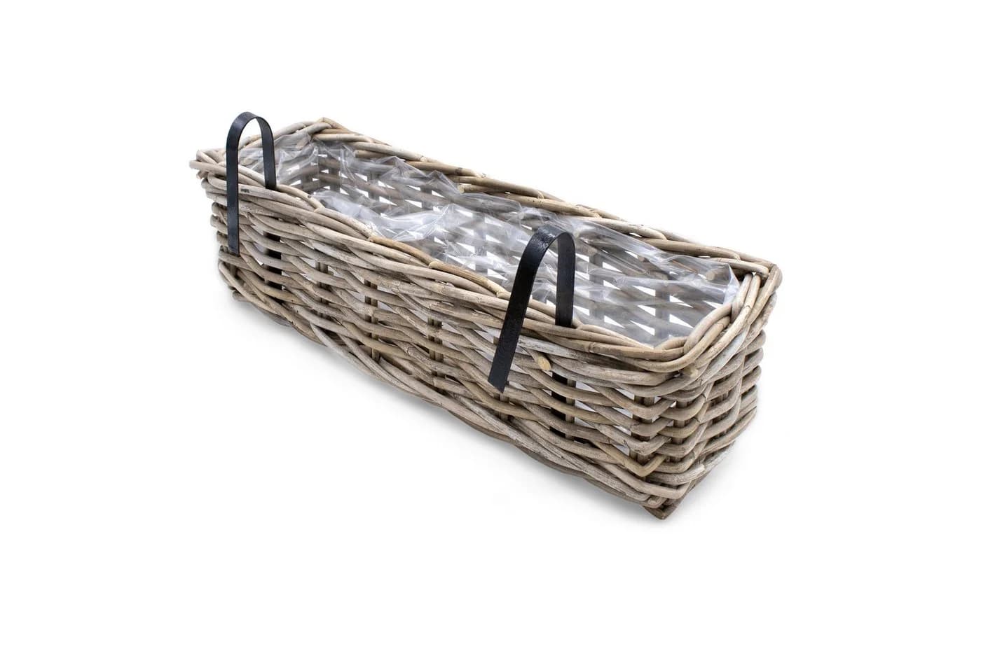 Spetebo Balkonkasten Rattan Set 2 St. Natur Weide Pflanzkorb - Bild 3