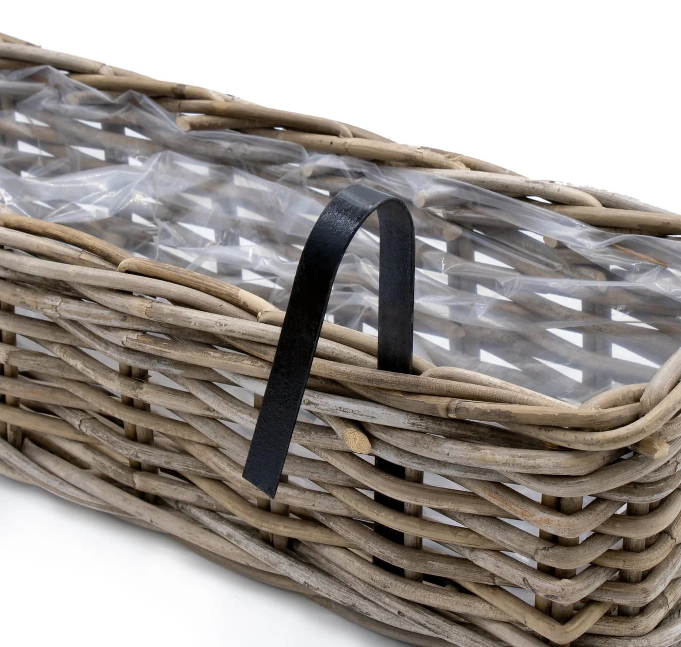 Spetebo Balkonkasten Rattan Set 2 St. Natur Weide Pflanzkorb - Bild 4