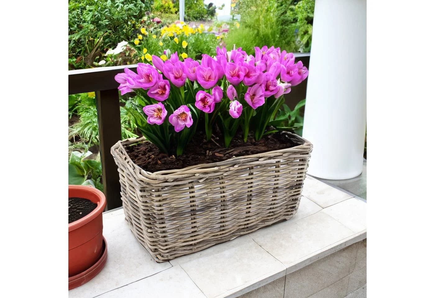 Spetebo Blumentopf Weide Pflanzkorb Natur Eckig - Bild 4