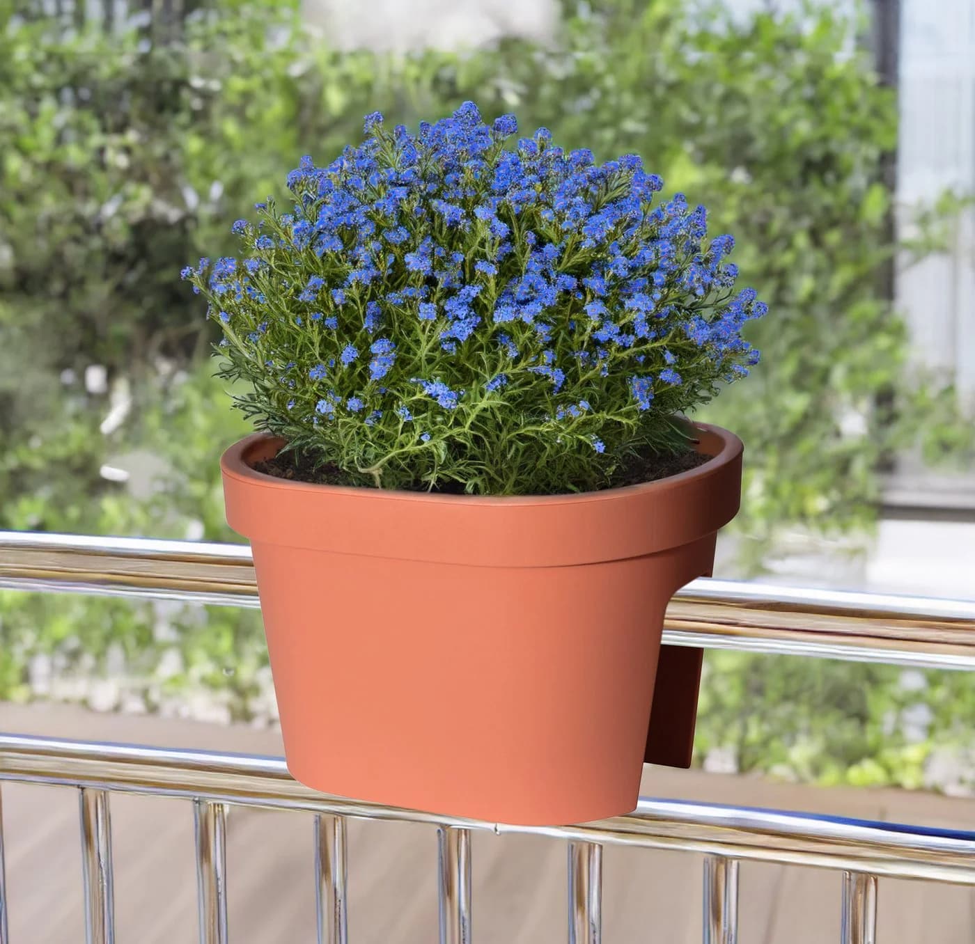 Spetebo Blumentopf Terracotta Kunststoff Pflanzkasten zum Einhängen - Bild 4