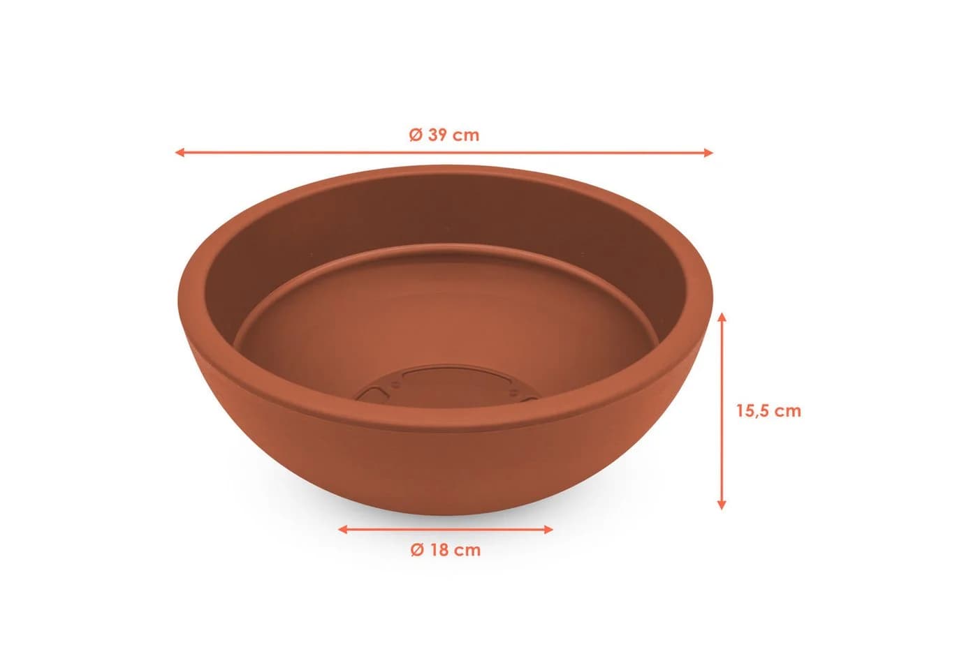 Spetebo Pflanzschale rund 39 cm Terracotta Kunststoff