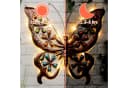 Spetebo Solar Schmetterling Wandbild Bronze mit LED Bild 4