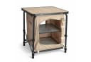 Spetebo 2-in-1 Campingtisch Stoff Campingschrank Beige Faltbar Bild 2