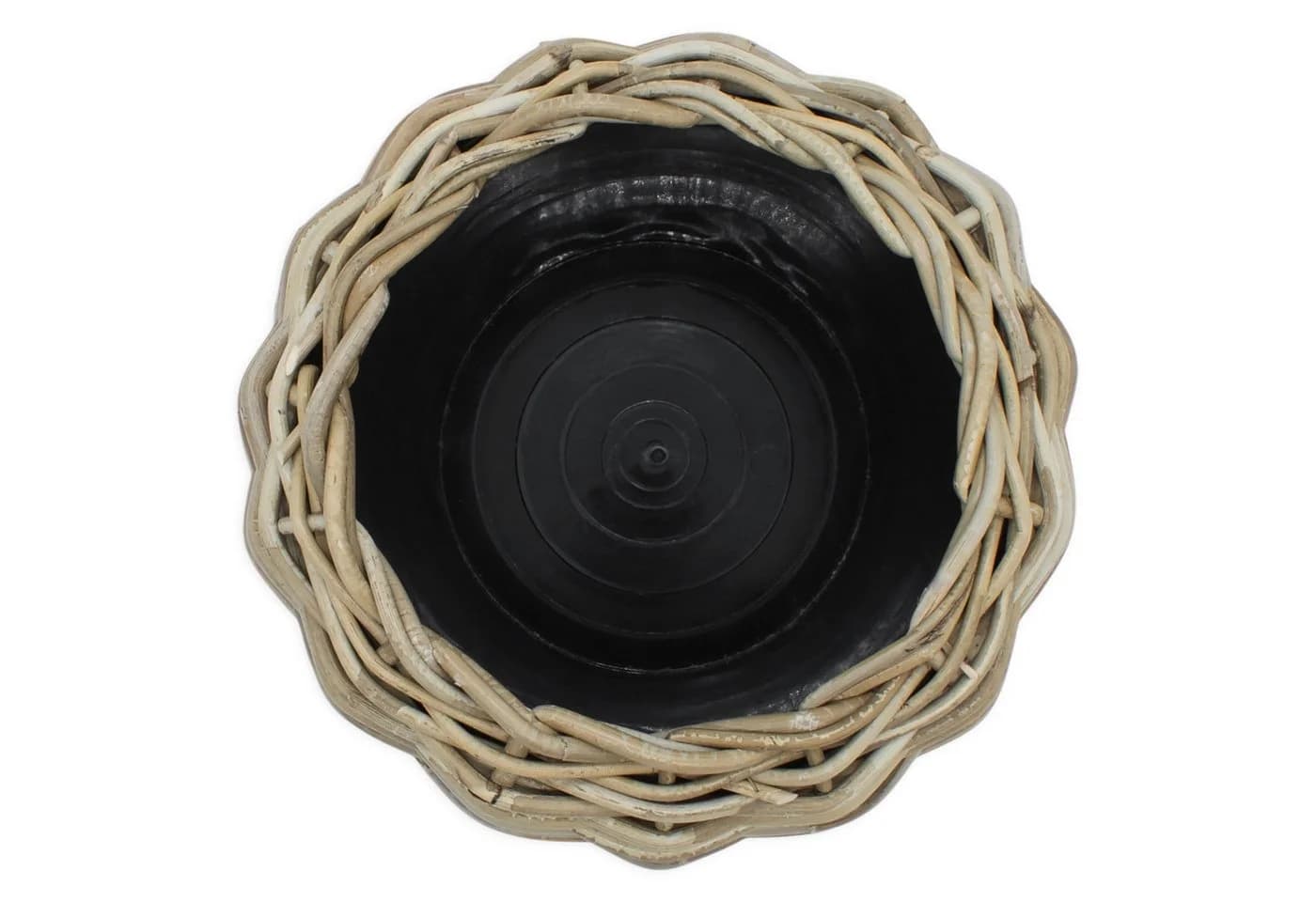 Spetebo Blumentopf Rattan Pflanztopf mit Kunststoff Einsatz - Bild 3