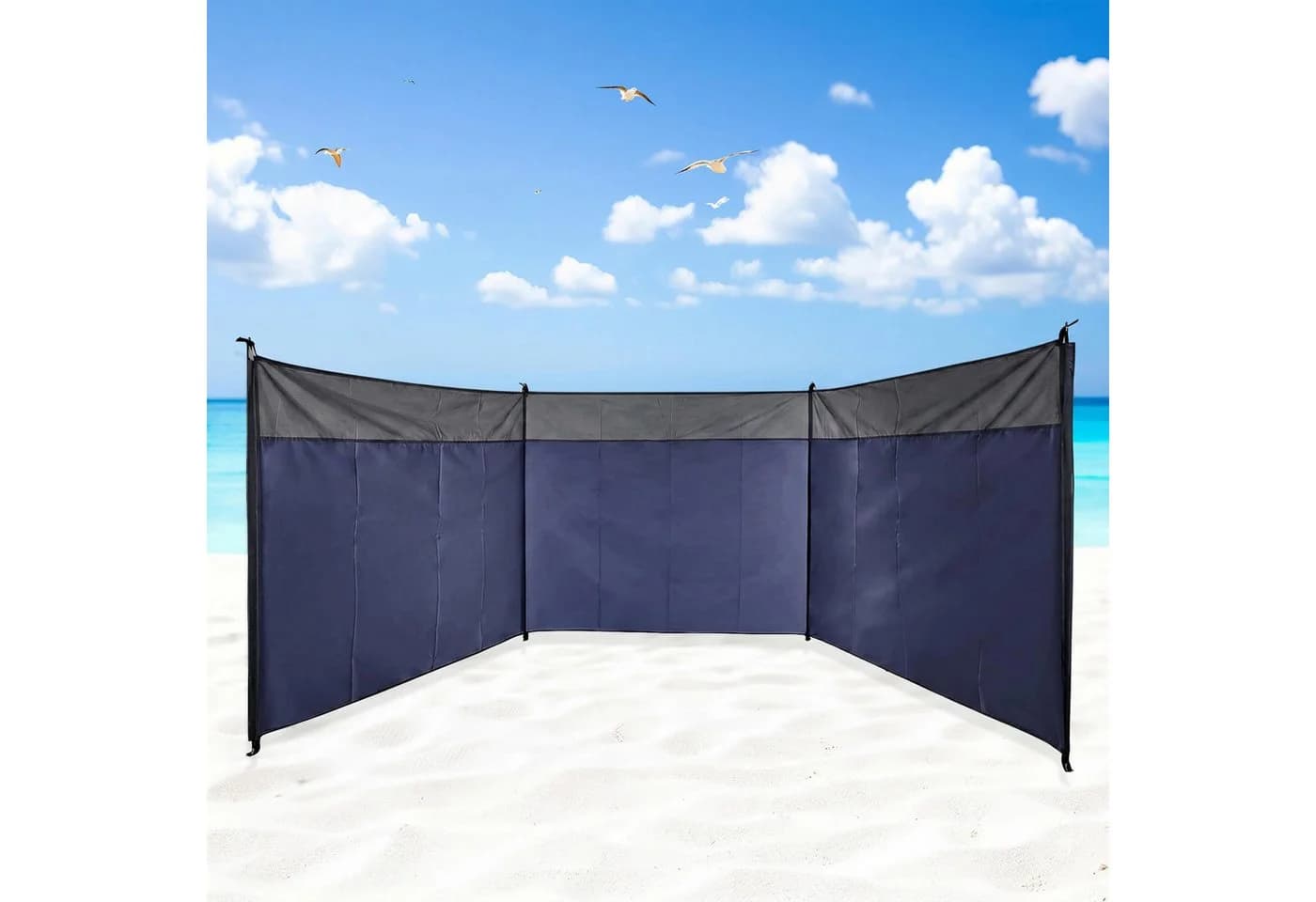 Spetebo Windschutz Strand blau mit Tragetasche - Bild 2