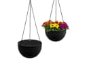 Spetebo Blumenampel Rattan Optik Anthrazit 23cm - 2er Set Bild 2