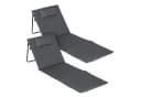 Spetebo Strandmatte 2er Set Grau Klappbar mit Verstellbarer Rückenlehne Bild 2