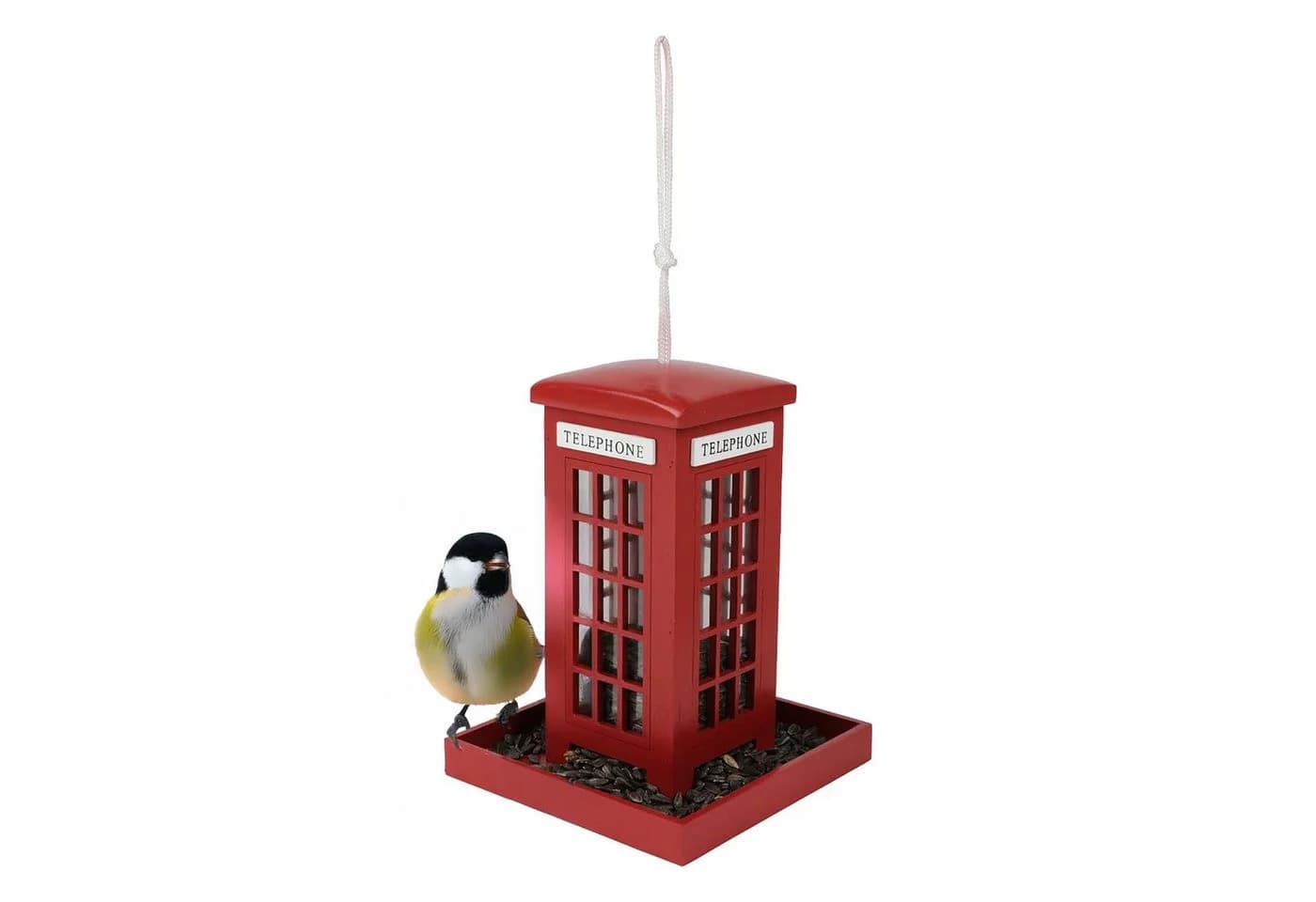 Spetebo Vogel Futterstation Rote Telefonzelle 21x15cm - Bild 2