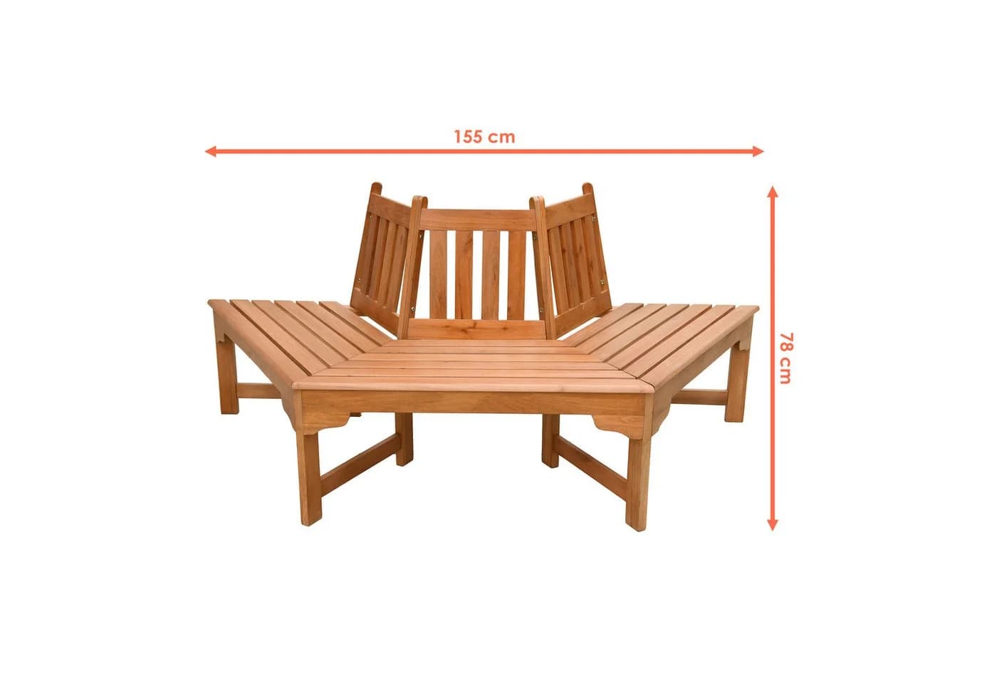 Spetebo Gartenbank Eukalyptus Holz Natur