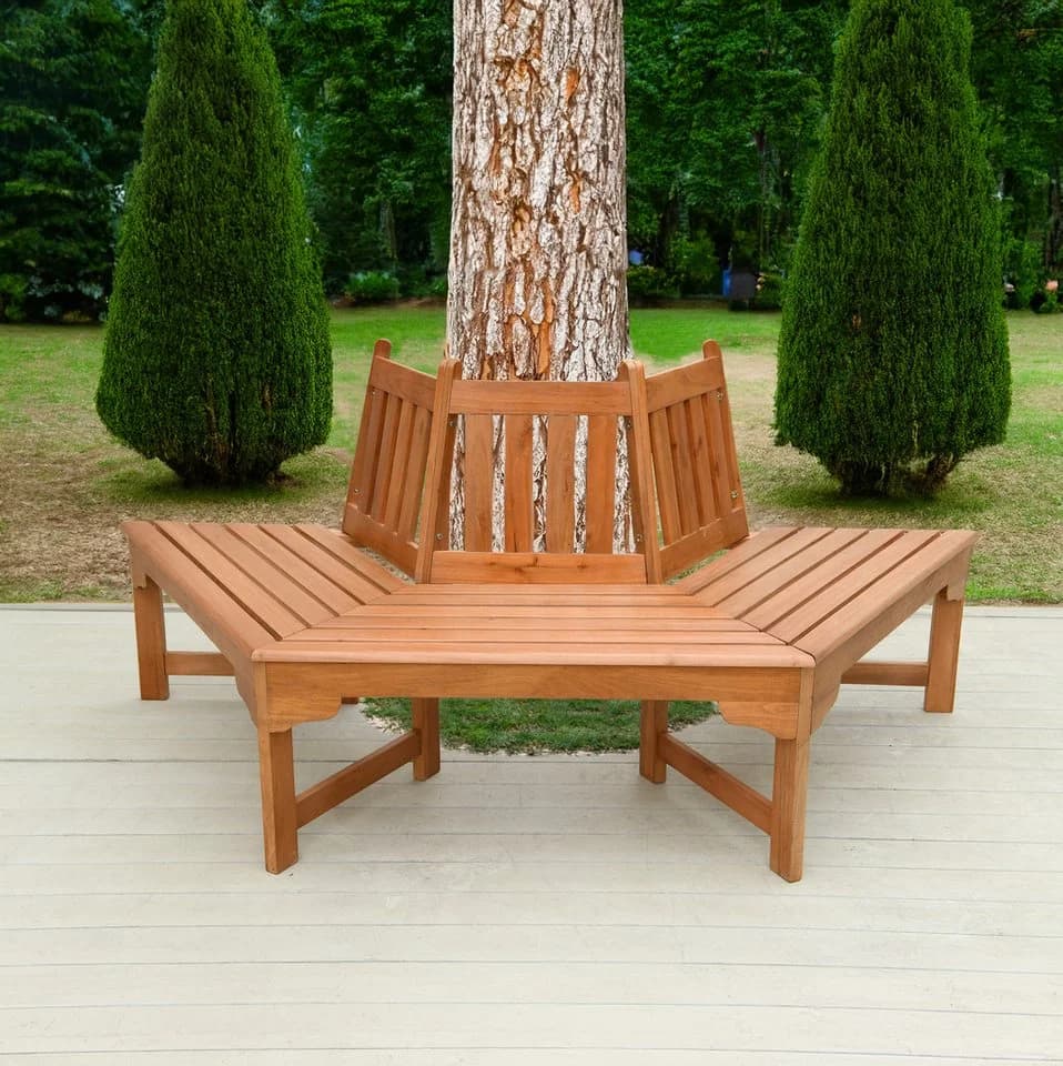 Spetebo Gartenbank Eukalyptus Holz Natur - Bild 5