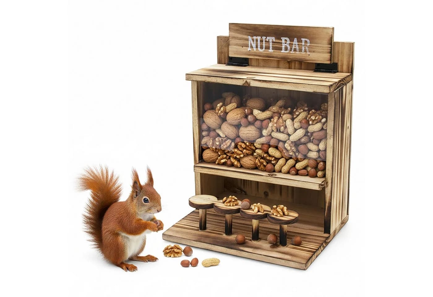 Spetebo Eichhörnchen-Futterstation NUT BAR Holz Acryl - Bild 2