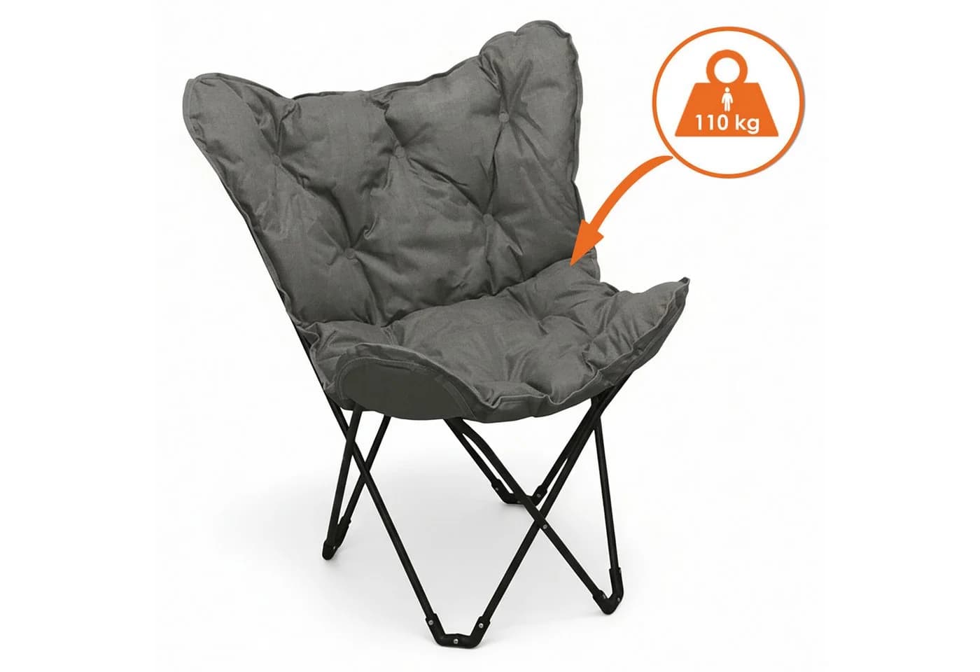 Spetebo Camping Sitzgruppe 3-tlg. mit Aluminium Klapptisch Grau - Bild 4