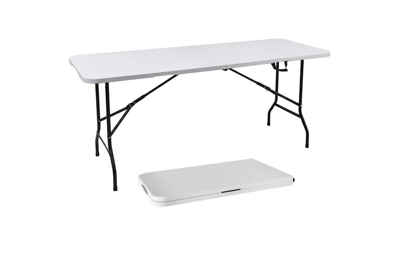 Spetebo Klapptisch XL Weiß Stahlgestell Campingtisch - Bild 2