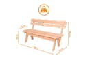 Spetebo Gartenbank Massivholz 3-Sitzer mit Rückenlehne Bild 1