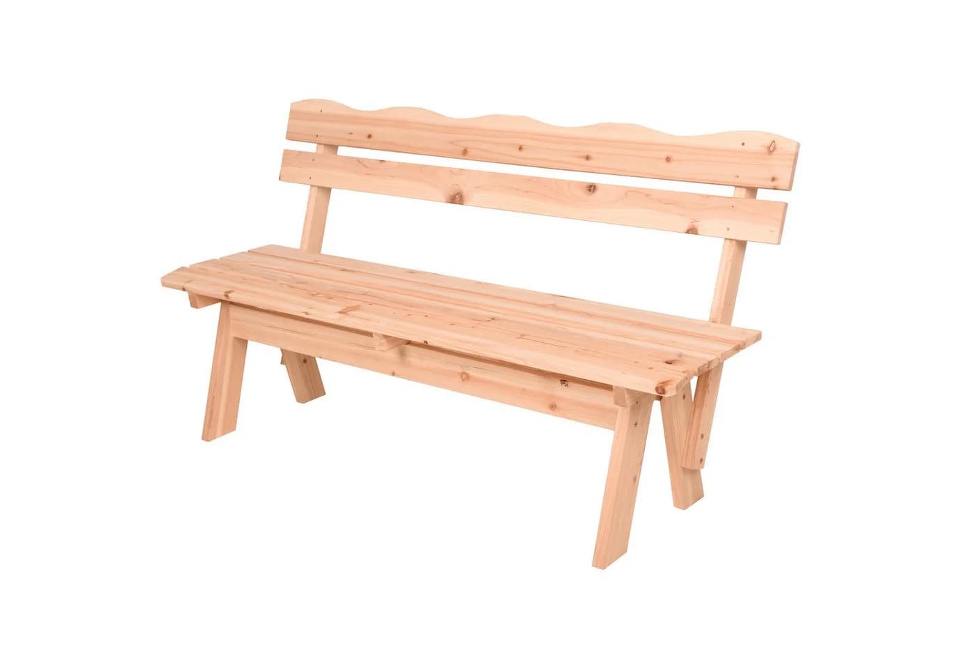 Spetebo Gartenbank Massivholz 3-Sitzer mit Rückenlehne - Bild 2