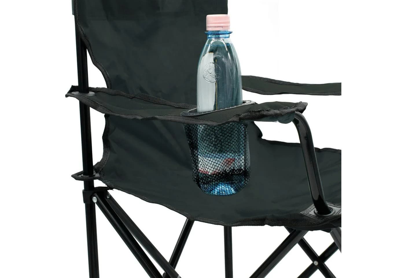 Spetebo Camping-Sitzgruppe 3-teilig Schwarz mit Klapptisch - Bild 5