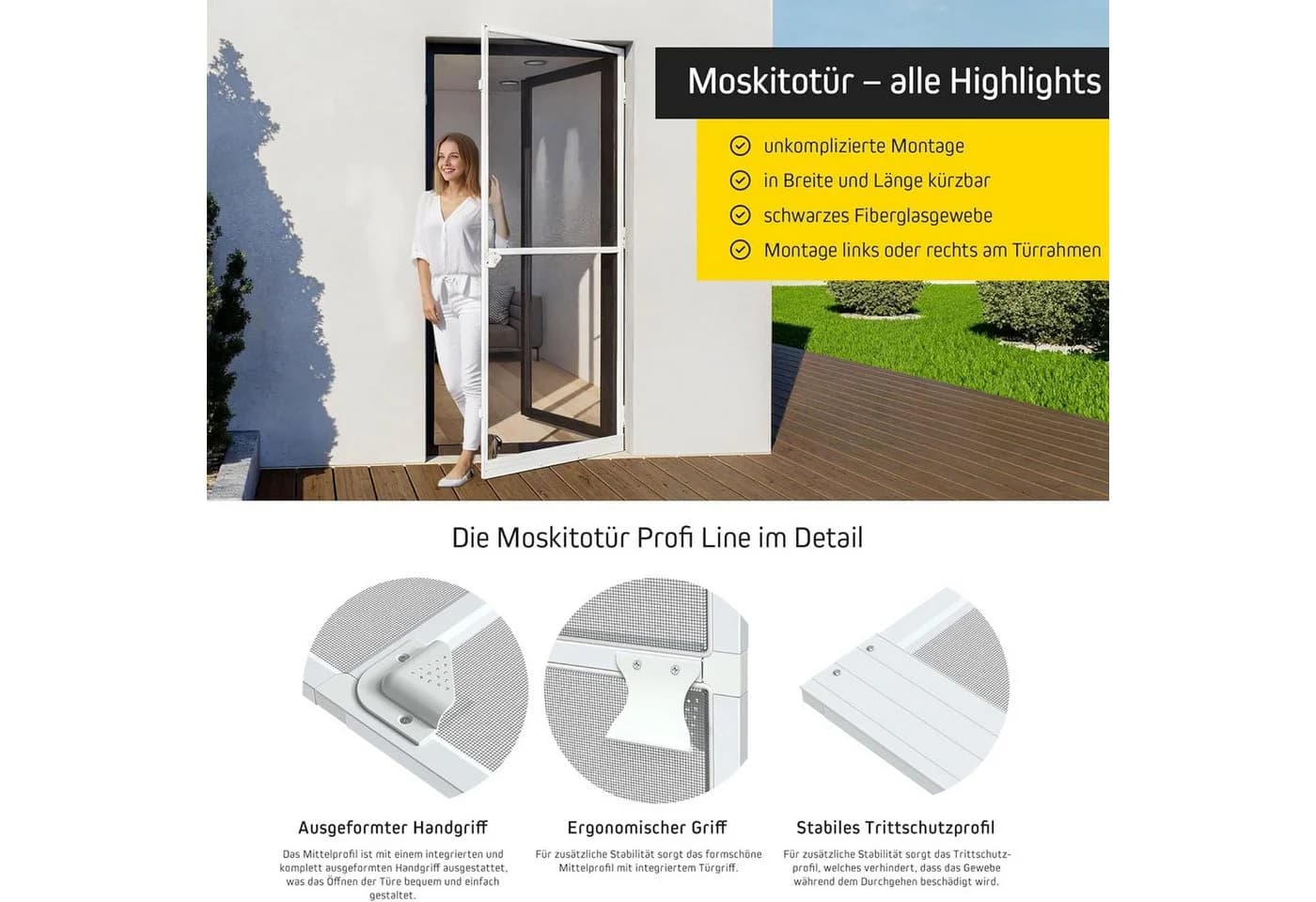 Jalousiescout Fliegengittertür ProtectLine Weiß Aluminium