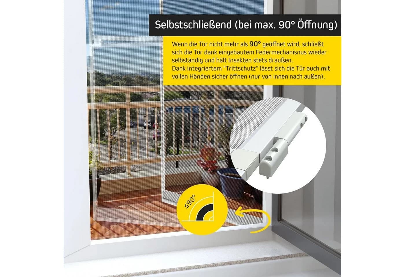 Jalousiescout Fliegengittertür ProtectLine Weiß Aluminium - Bild 3