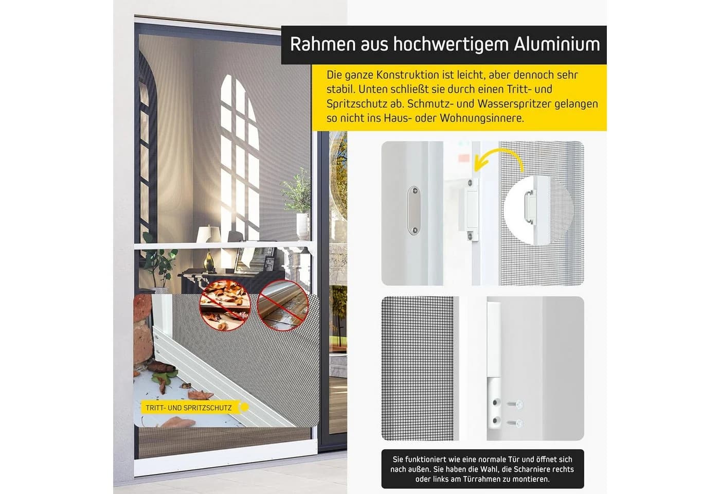 Jalousiescout Fliegengittertür ProtectLine Weiß Aluminium - Bild 4
