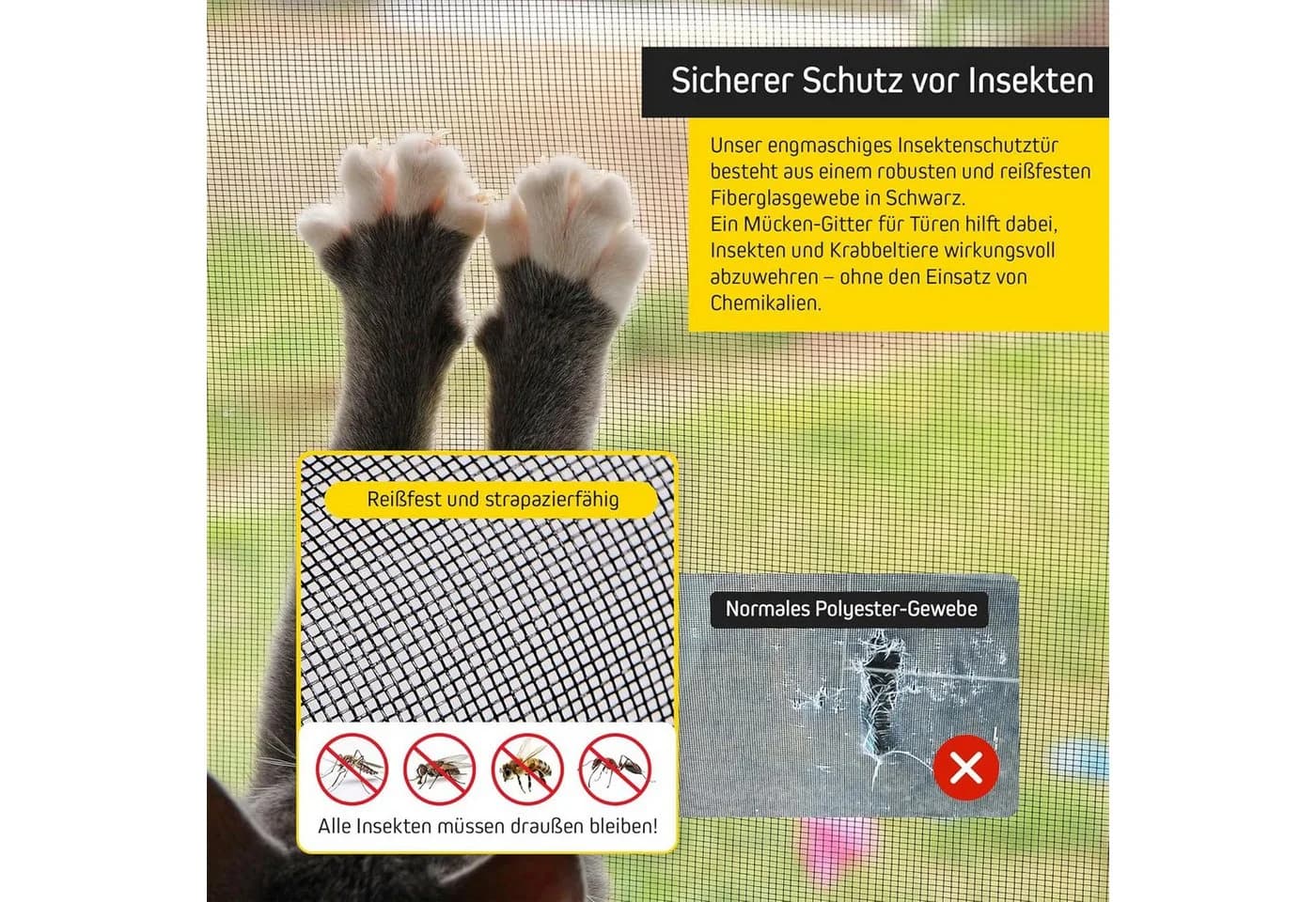 Jalousiescout Fliegengittertür ProtectLine Weiß Aluminium - Bild 5