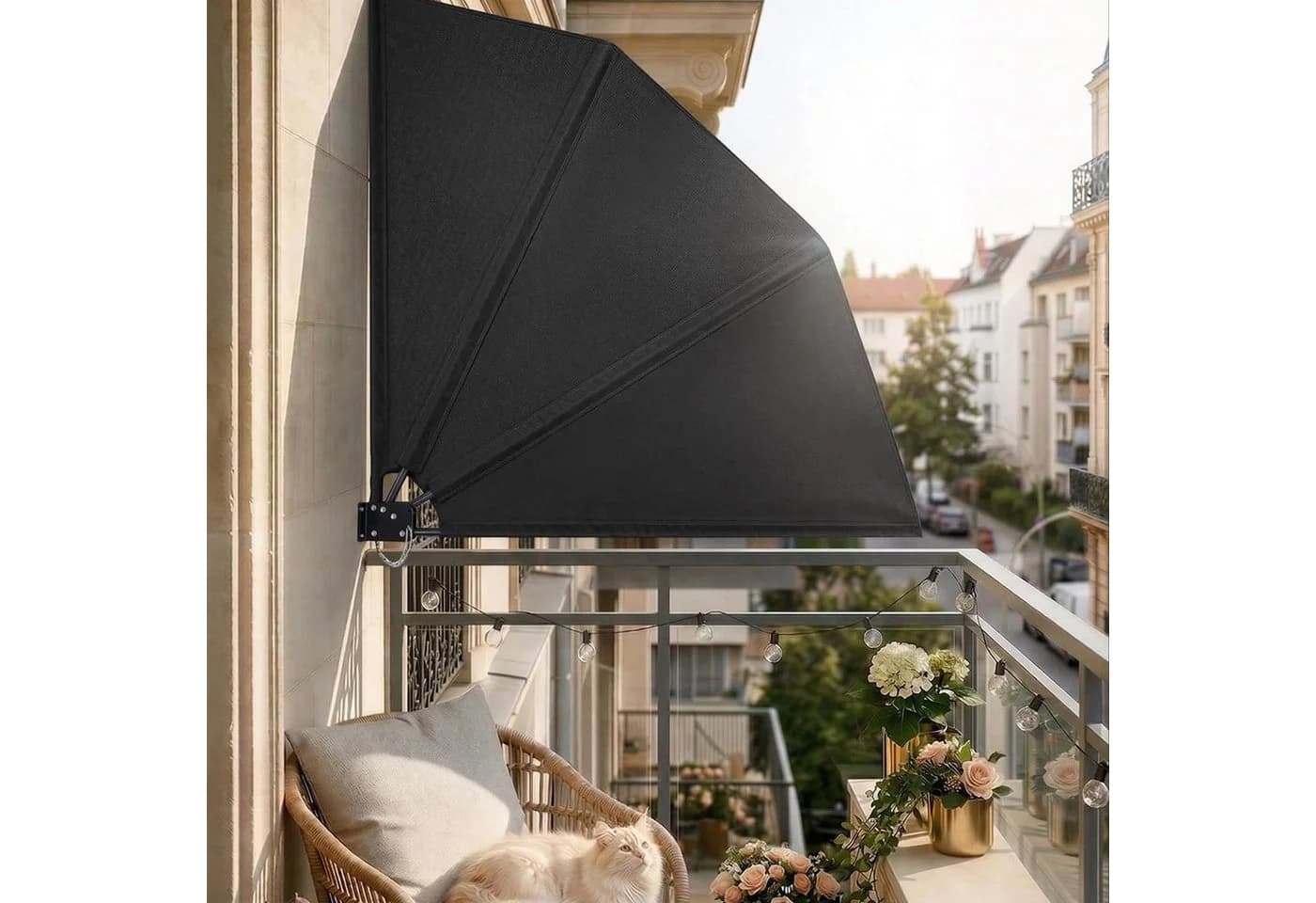 paramondo Sichtschutzfächer Anthrazit mit Wandhalter - Bild 2