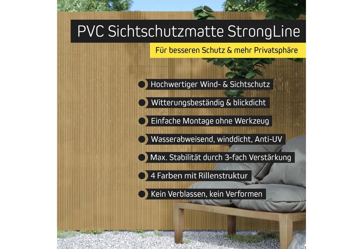 paramondo PVC Sichtschutzmatte StrongLine Bambus