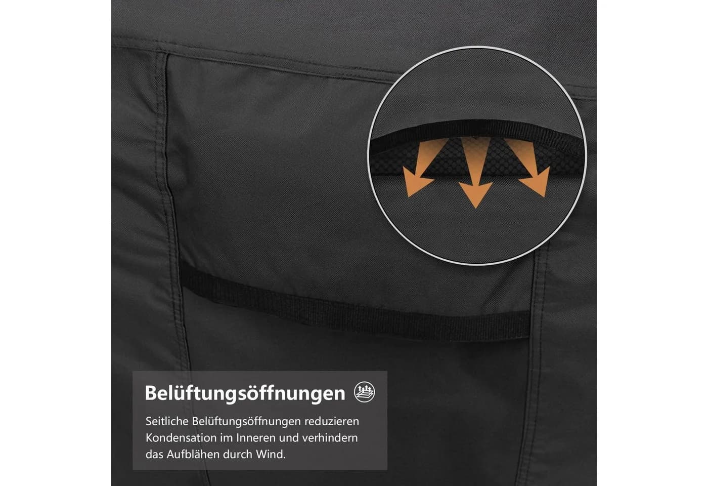 LuxusKollektion Gartenmöbel-Schutzhülle Wasserdicht Schwarz 250x250x90cm - Bild 5