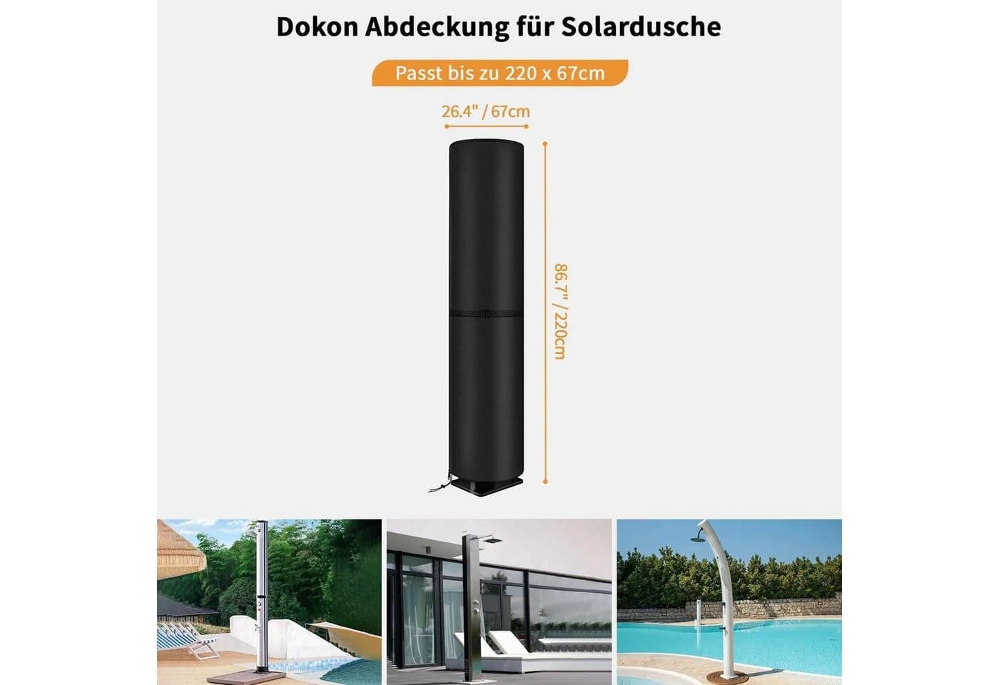 LuxusKollektion Solarabdeckplane Schwarz Wasserdicht UV-beständig