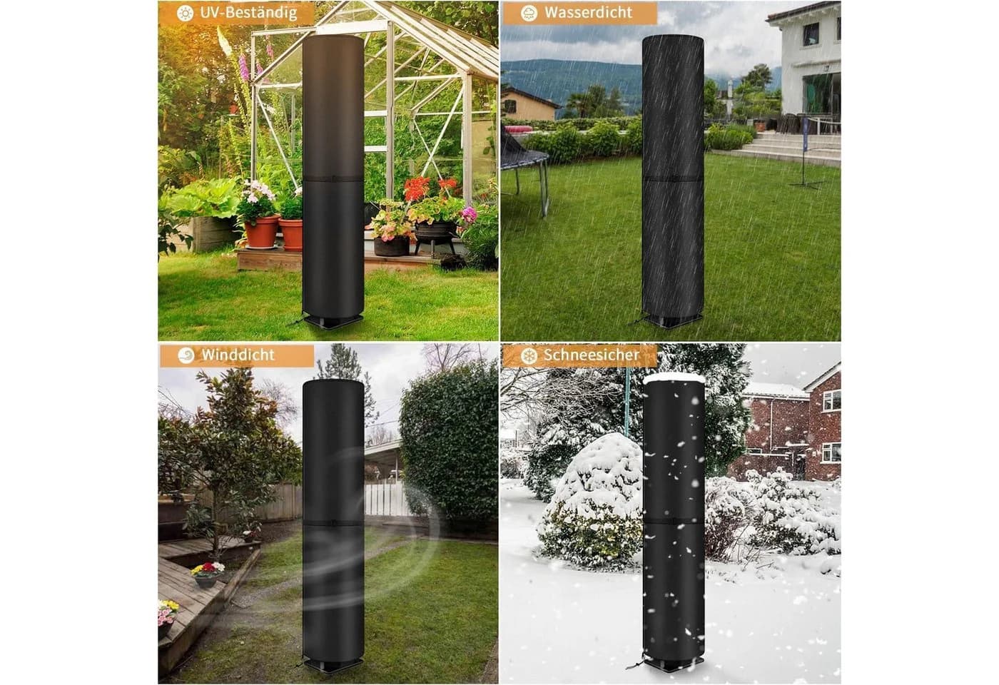 LuxusKollektion Solarabdeckplane Schwarz Wasserdicht UV-beständig - Bild 3