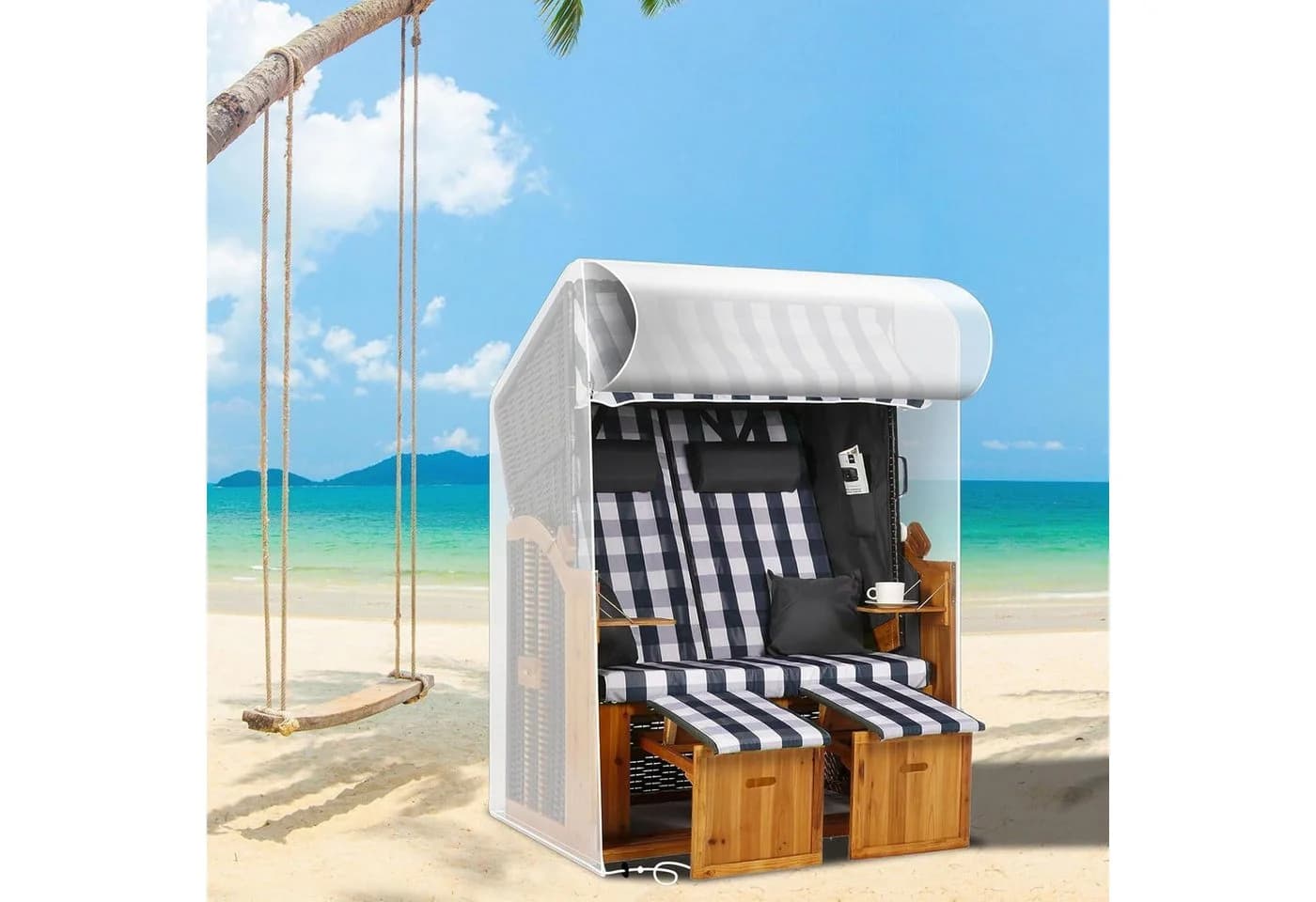 LuxusKollektion Strandkorb-Schutzhülle Transparent Wasserdicht UV-beständig - Bild 4