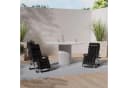 DQCHAIR Gartenliege Klappbar Schwarz mit Kissen Bild 1