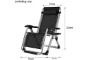 DQCHAIR Gartenliege Klappbar Schwarz mit Kissen Bild 3